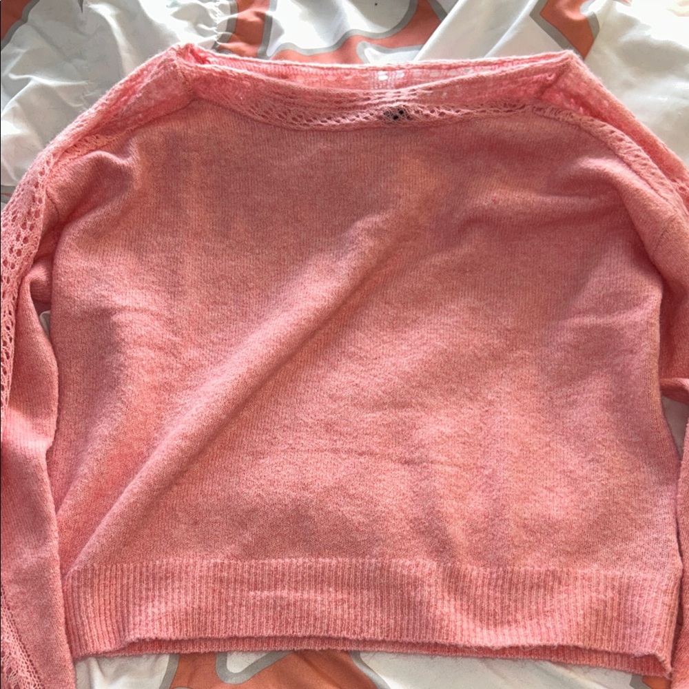American Eagle Outfitters Pink Knit Sweater